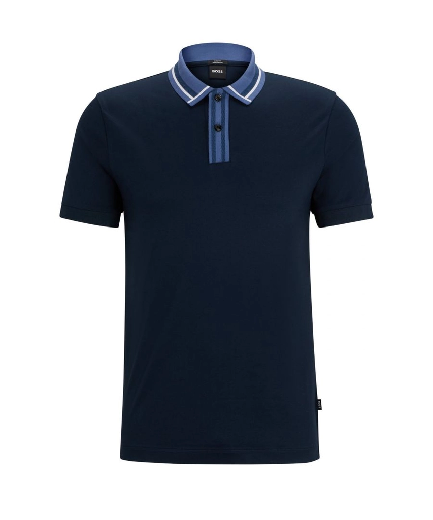 Hugo Boss Mens Phillipson 36 Polo Shirt Dark Blue - Size 2XL